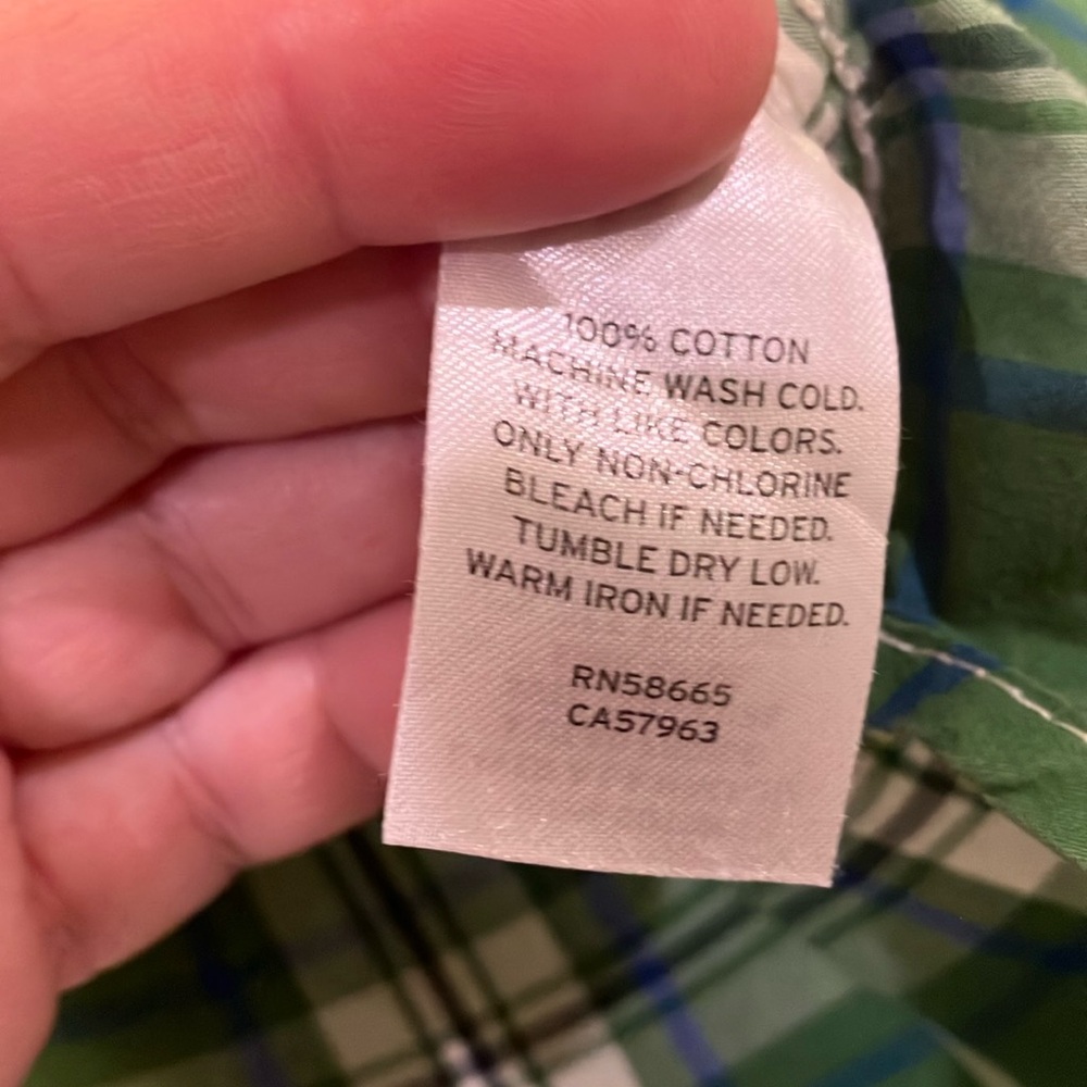 Green Plaid Button-Up Shirt Boys XXL (18-20) - Picture 5 of 5